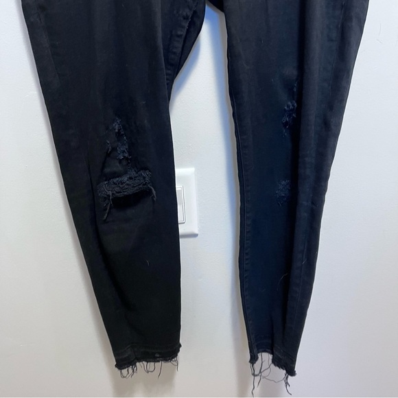 J Brand Black Distressed Skinny Jeans  Raw Hem Size 31 - Picture 4 of 15